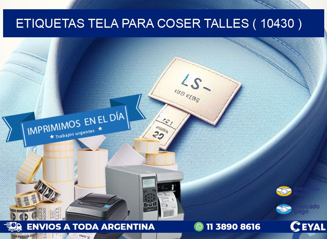 ETIQUETAS TELA PARA COSER TALLES ( 10430 )