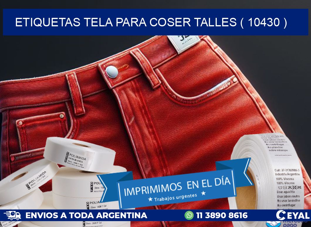 ETIQUETAS TELA PARA COSER TALLES ( 10430 )