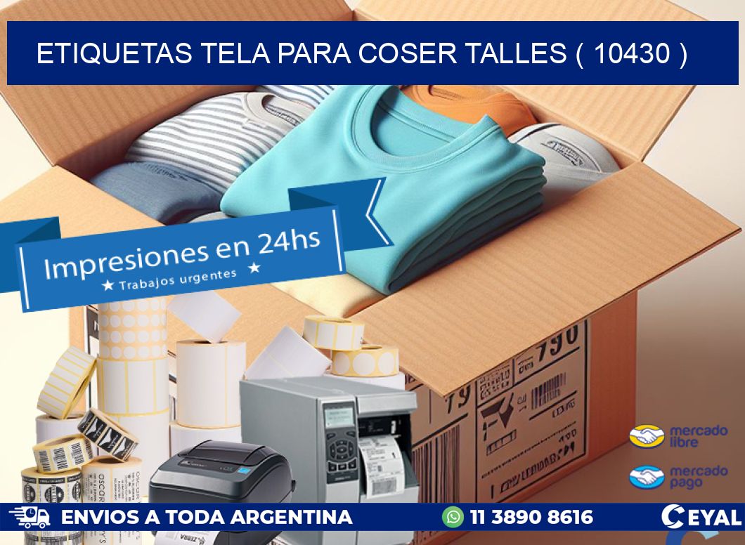 ETIQUETAS TELA PARA COSER TALLES ( 10430 )