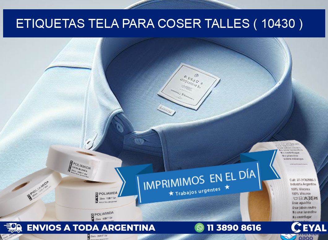 ETIQUETAS TELA PARA COSER TALLES ( 10430 )