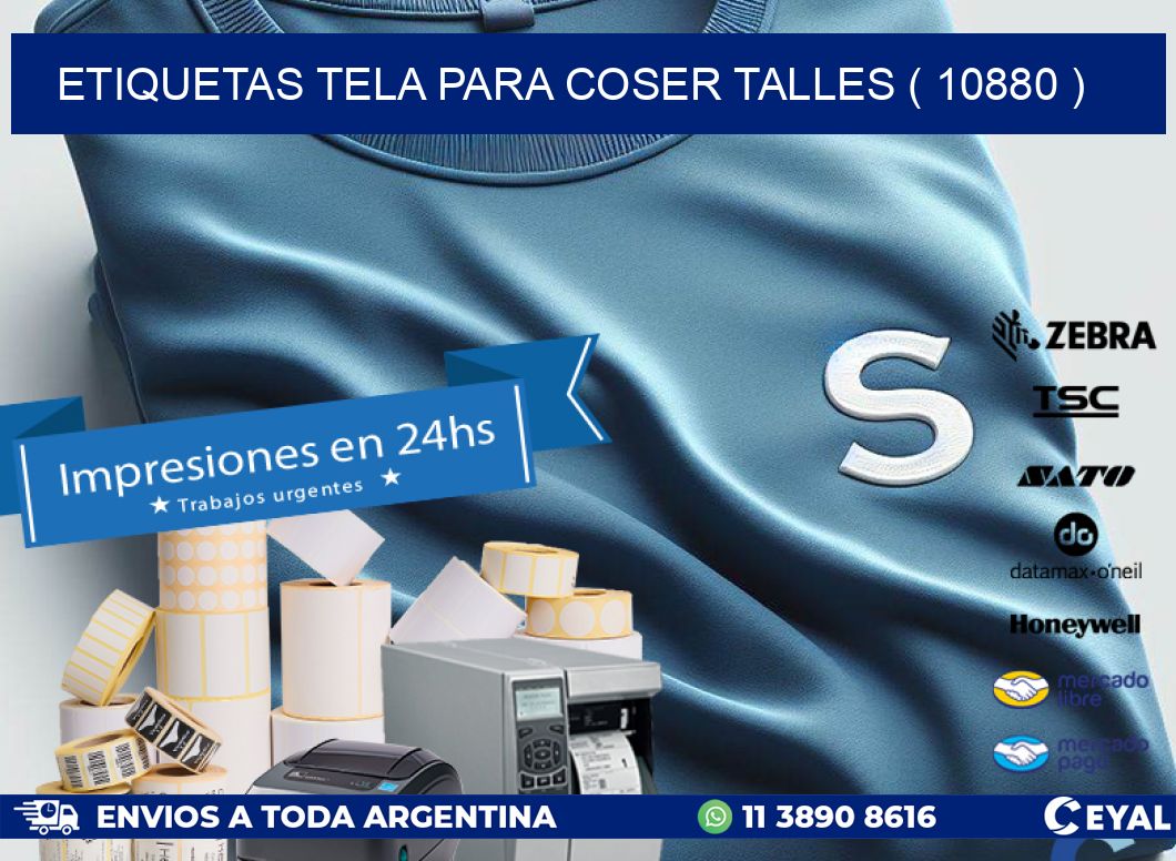 ETIQUETAS TELA PARA COSER TALLES ( 10880 )