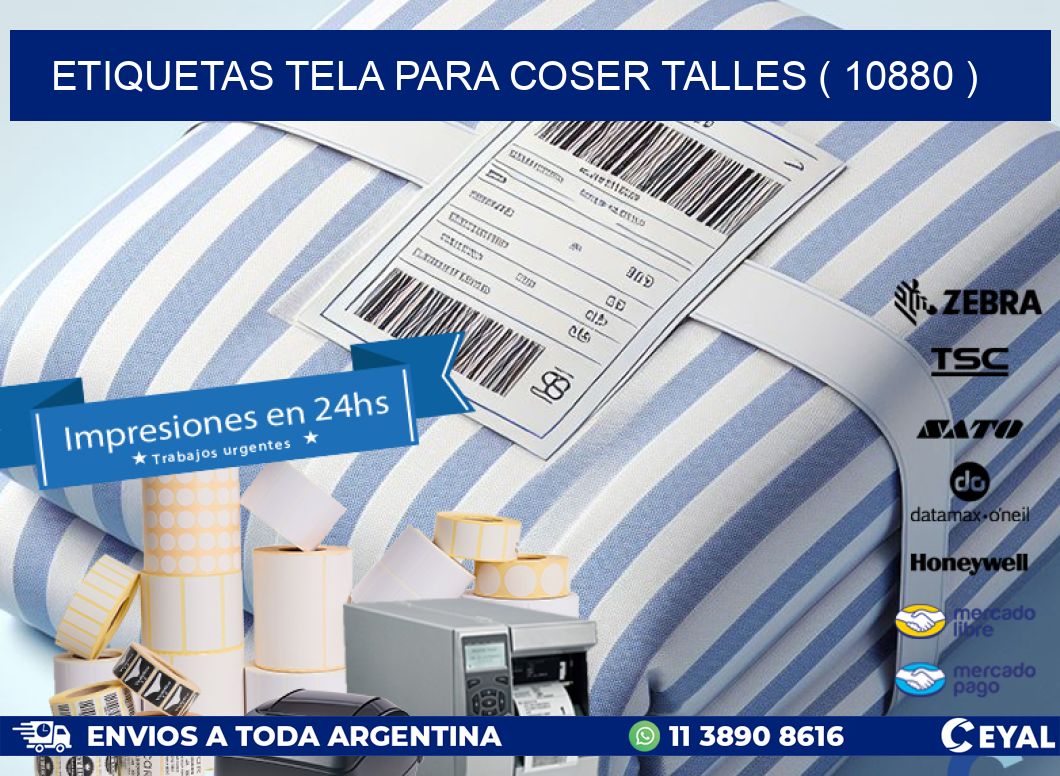 ETIQUETAS TELA PARA COSER TALLES ( 10880 )