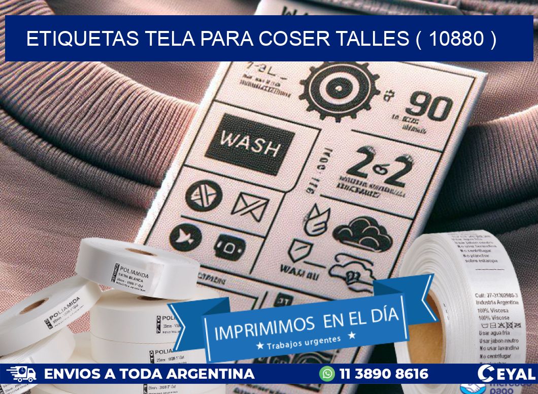 ETIQUETAS TELA PARA COSER TALLES ( 10880 )