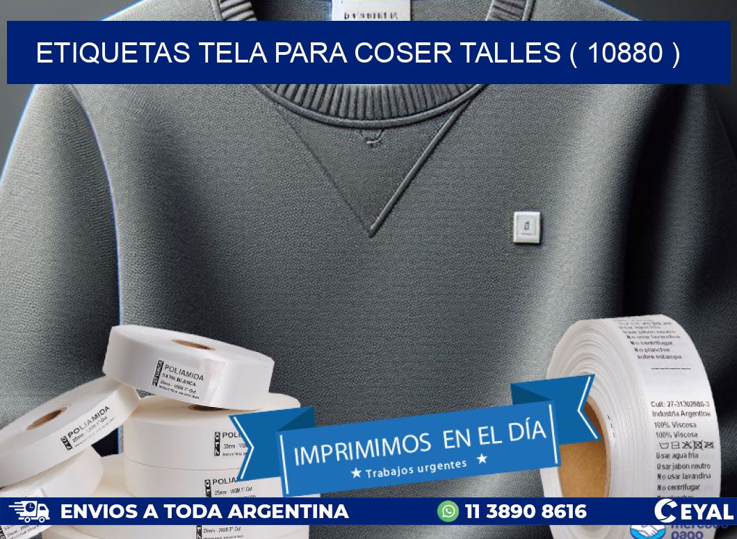 ETIQUETAS TELA PARA COSER TALLES ( 10880 )