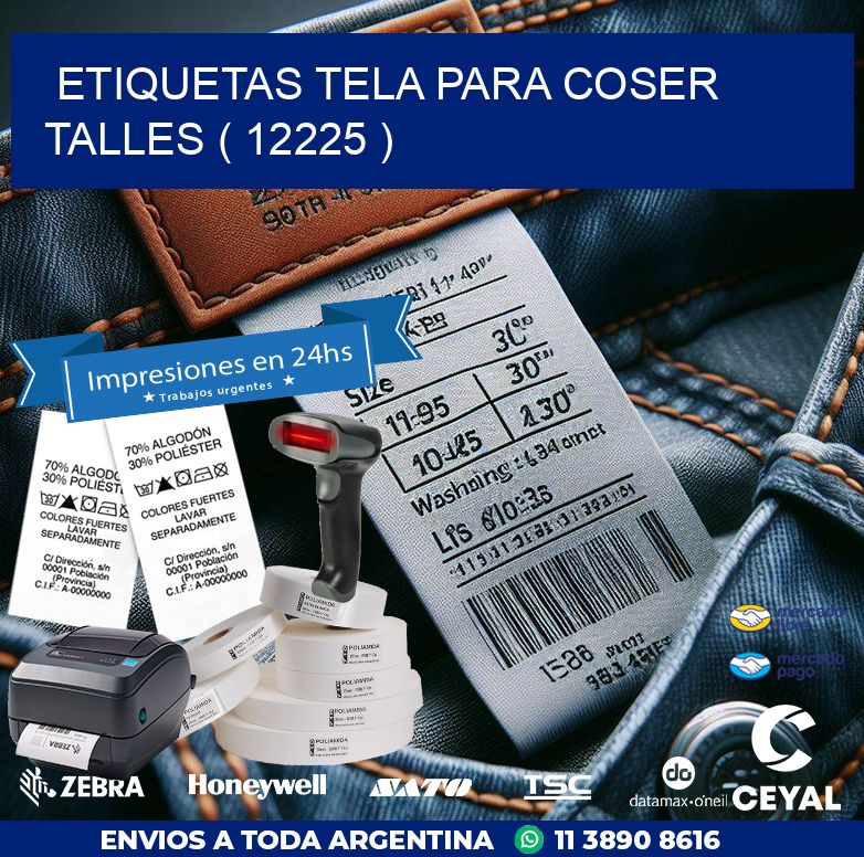 ETIQUETAS TELA PARA COSER TALLES ( 12225 )