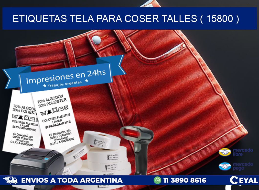 ETIQUETAS TELA PARA COSER TALLES ( 15800 )