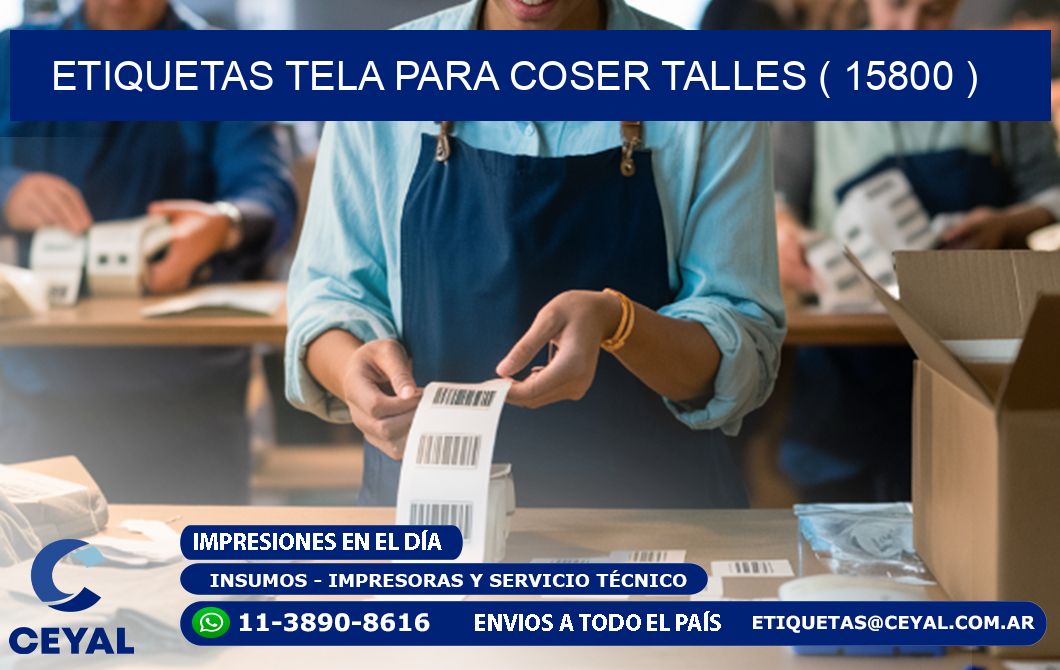 ETIQUETAS TELA PARA COSER TALLES ( 15800 )