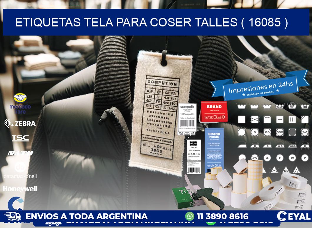 ETIQUETAS TELA PARA COSER TALLES ( 16085 )