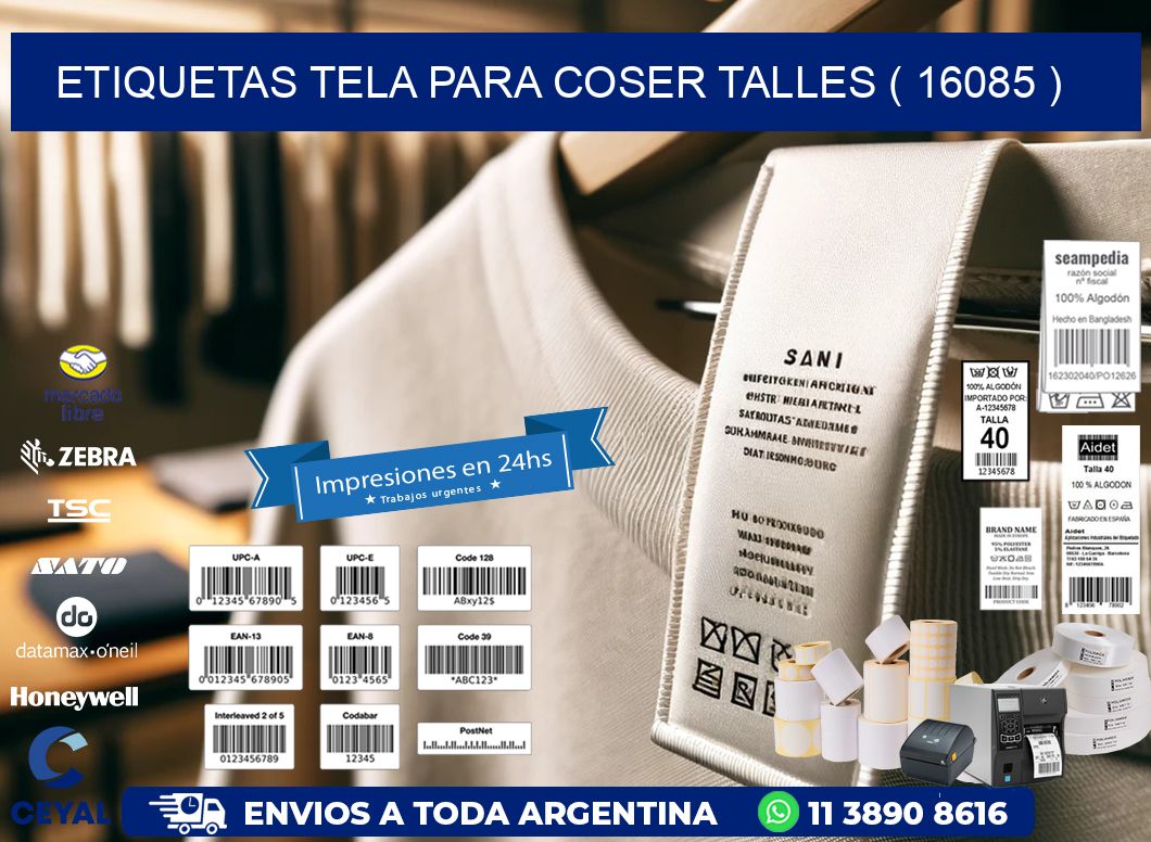 ETIQUETAS TELA PARA COSER TALLES ( 16085 )