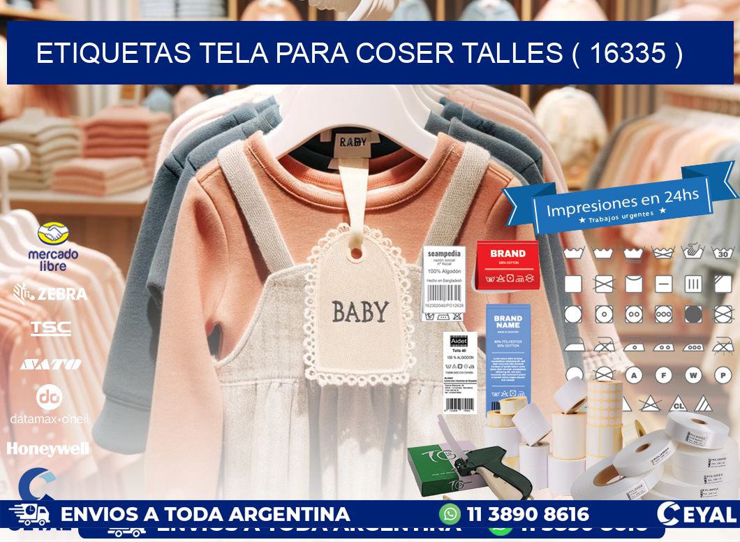 ETIQUETAS TELA PARA COSER TALLES ( 16335 )
