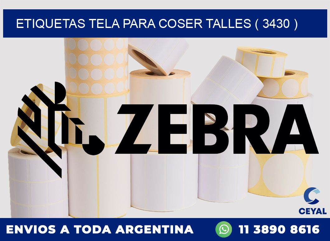ETIQUETAS TELA PARA COSER TALLES ( 3430 )