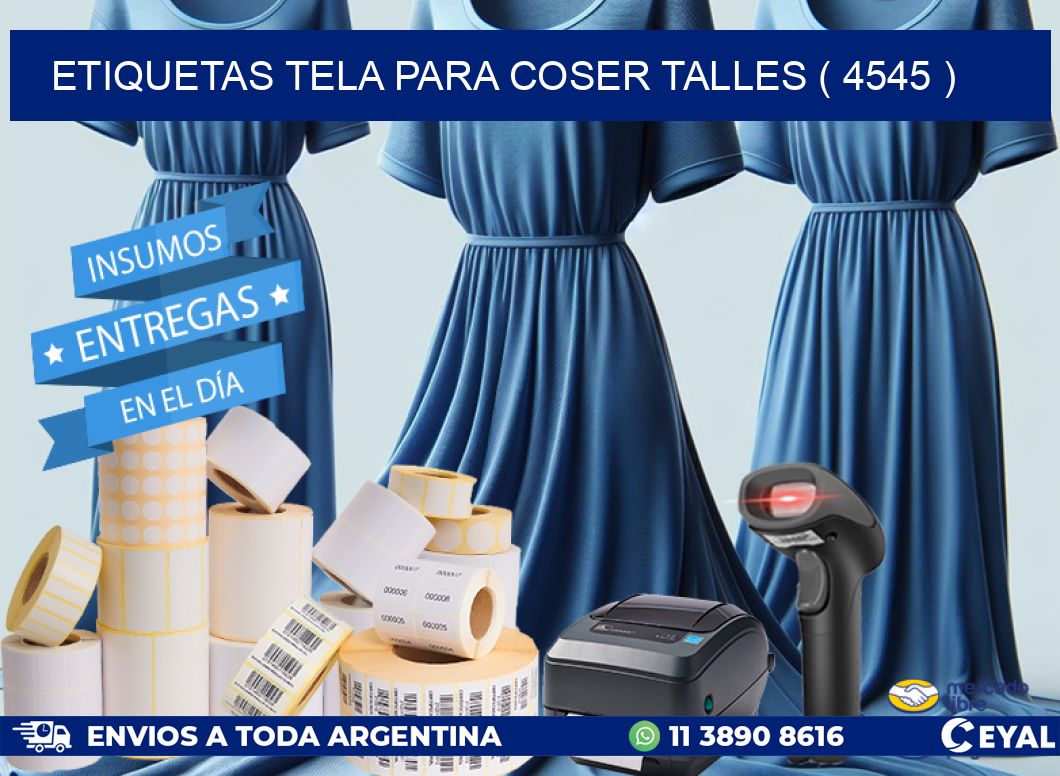 ETIQUETAS TELA PARA COSER TALLES ( 4545 )