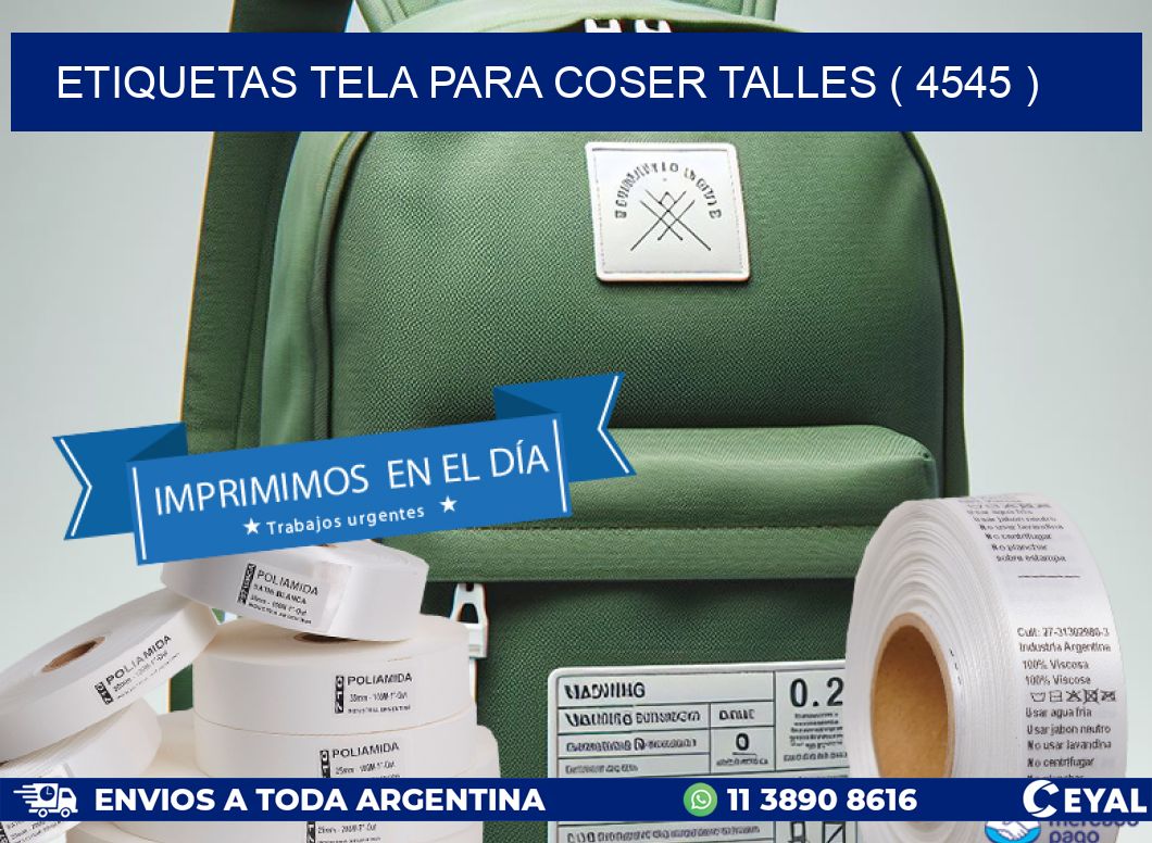 ETIQUETAS TELA PARA COSER TALLES ( 4545 )