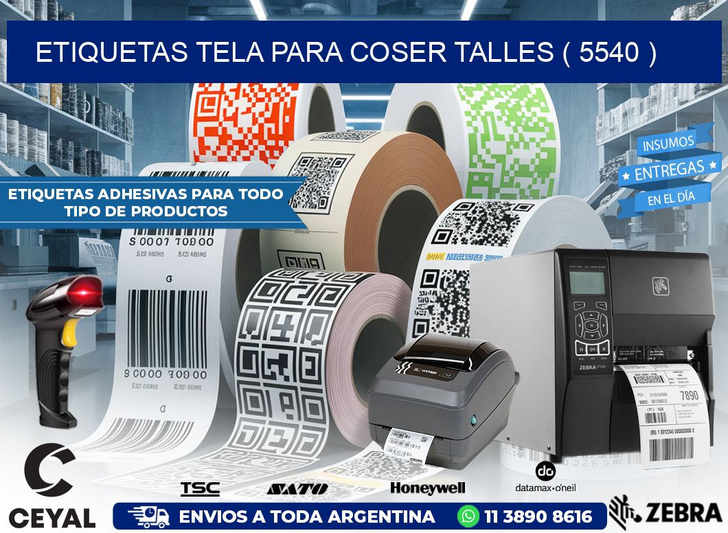 ETIQUETAS TELA PARA COSER TALLES ( 5540 )