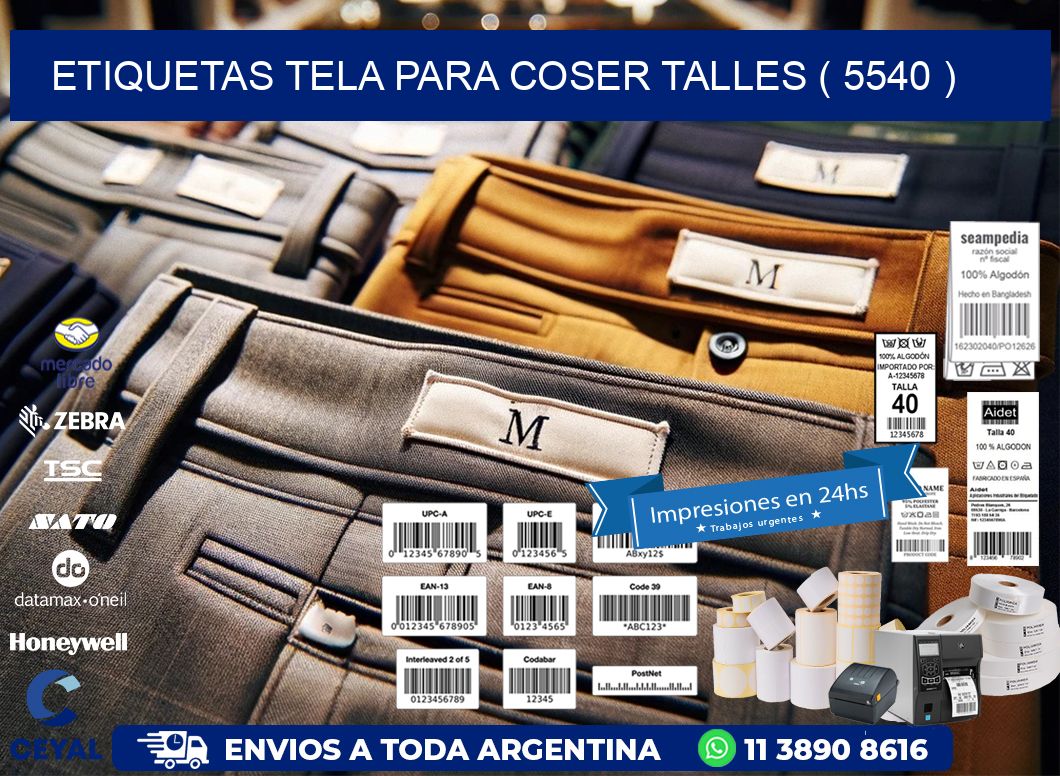 ETIQUETAS TELA PARA COSER TALLES ( 5540 )