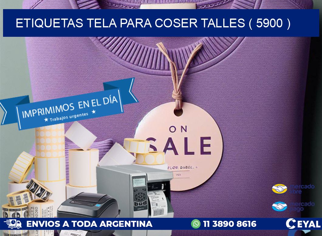 ETIQUETAS TELA PARA COSER TALLES ( 5900 )