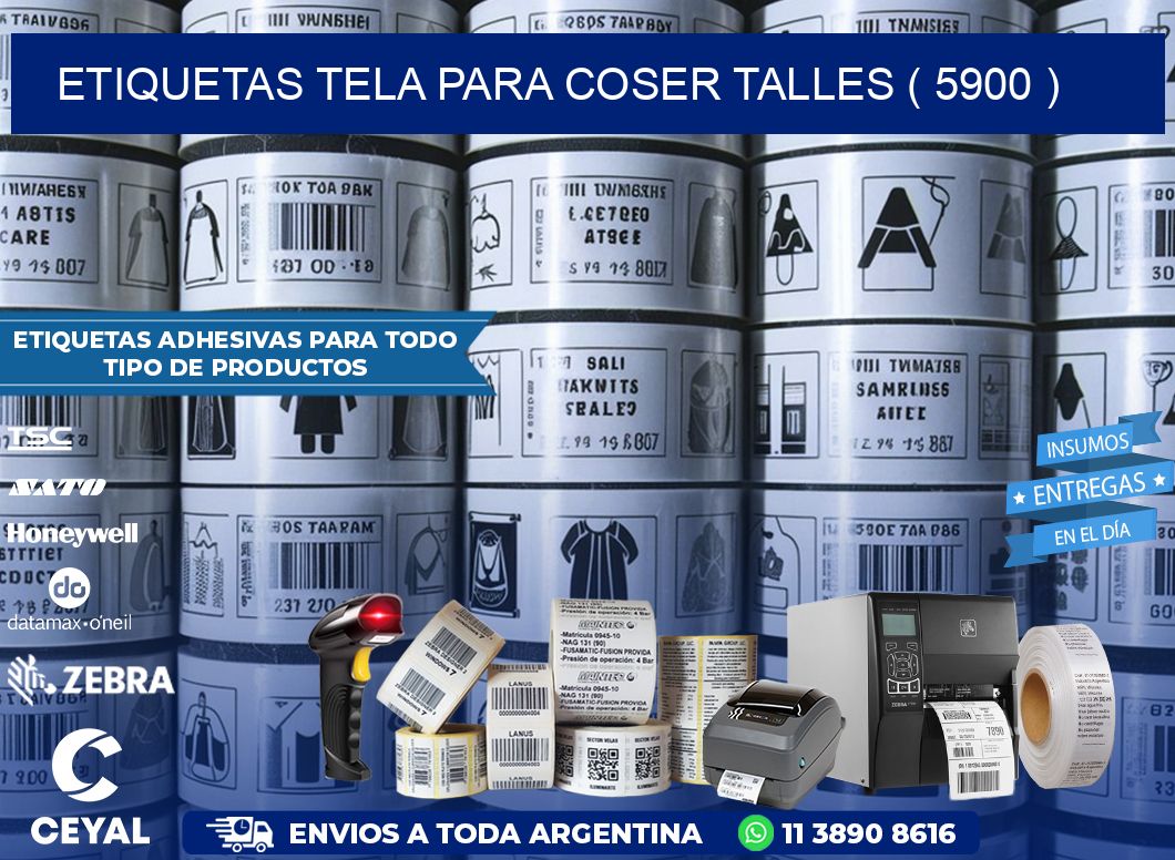 ETIQUETAS TELA PARA COSER TALLES ( 5900 )