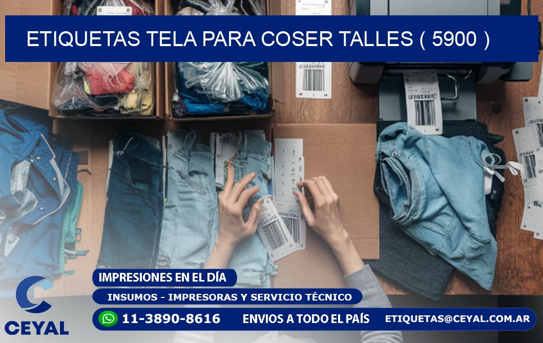 ETIQUETAS TELA PARA COSER TALLES ( 5900 )