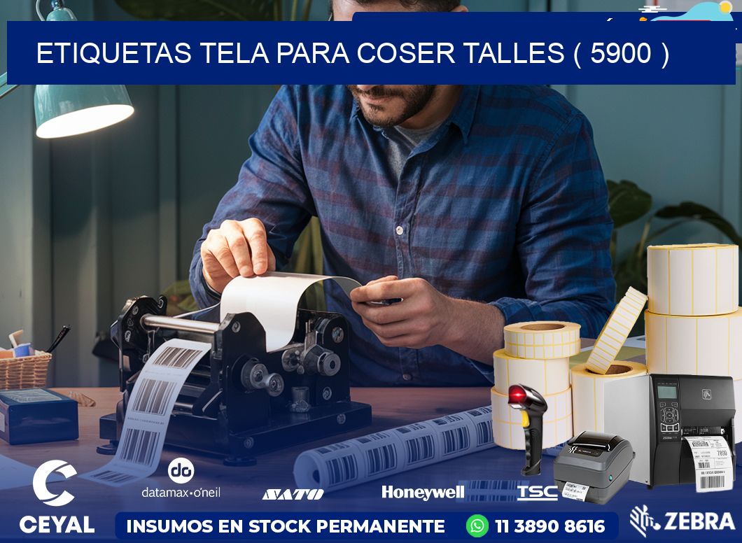 ETIQUETAS TELA PARA COSER TALLES ( 5900 )