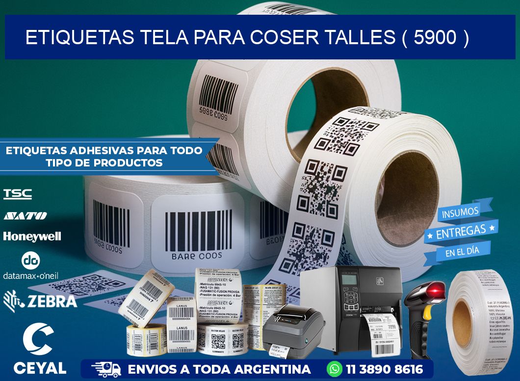 ETIQUETAS TELA PARA COSER TALLES ( 5900 )