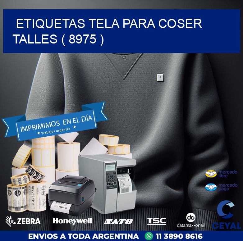 ETIQUETAS TELA PARA COSER TALLES ( 8975 )