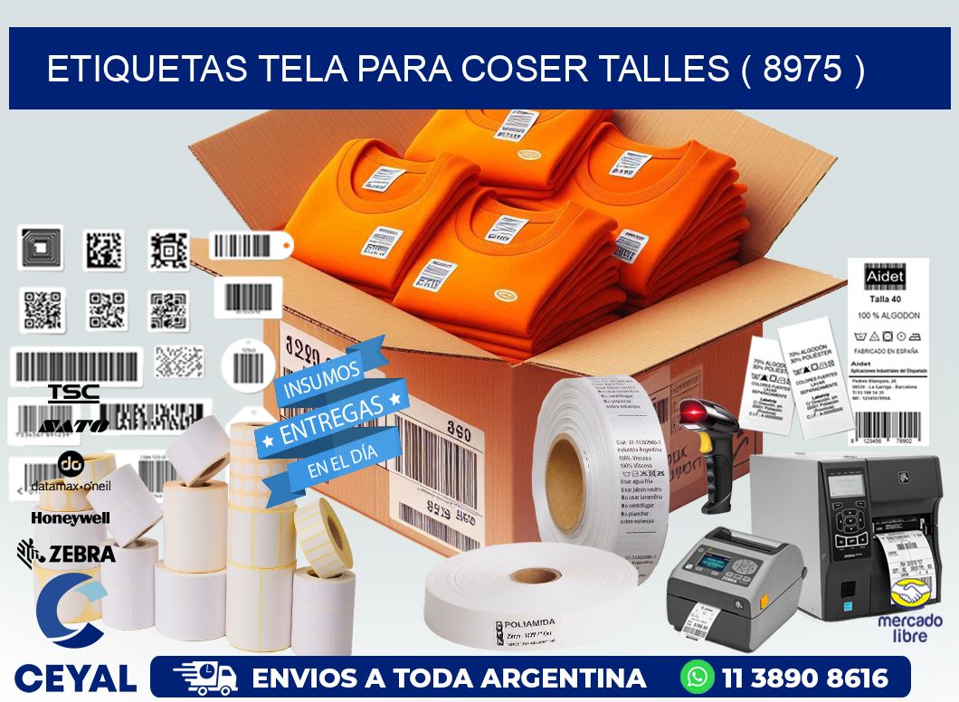 ETIQUETAS TELA PARA COSER TALLES ( 8975 )