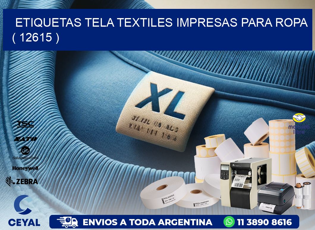 ETIQUETAS TELA TEXTILES IMPRESAS PARA ROPA   ( 12615 )
