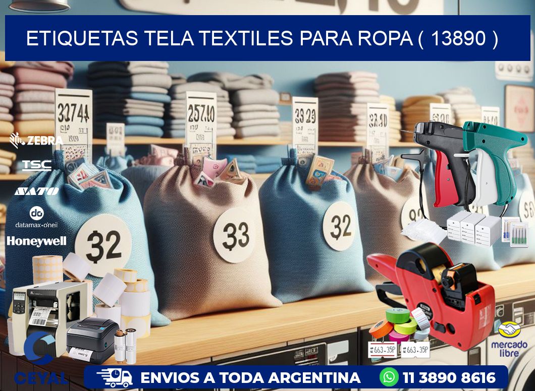ETIQUETAS TELA TEXTILES PARA ROPA ( 13890 )