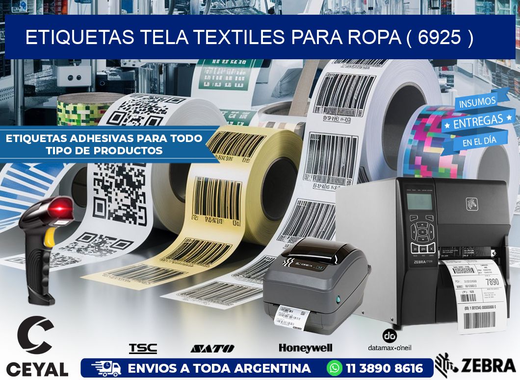 ETIQUETAS TELA TEXTILES PARA ROPA ( 6925 )