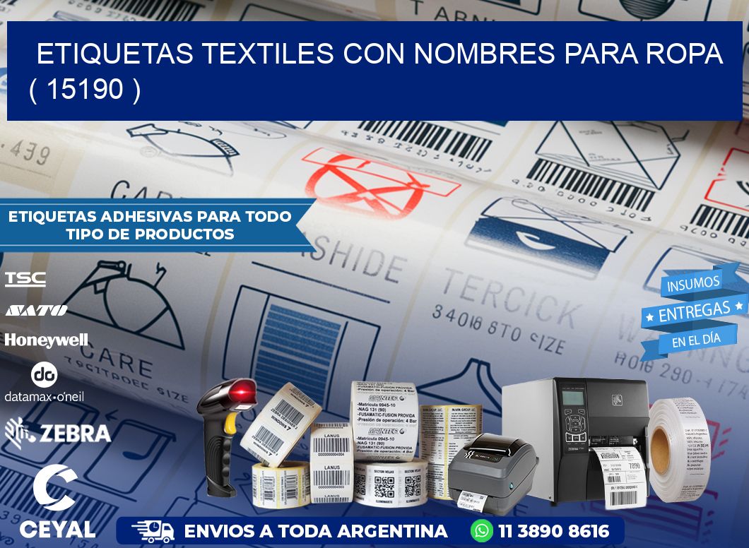 ETIQUETAS TEXTILES CON NOMBRES PARA ROPA   ( 15190 )
