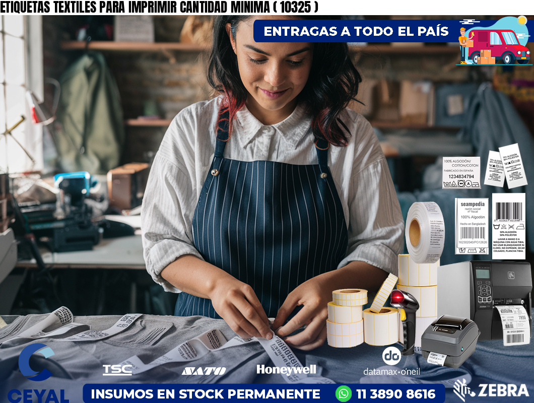 ETIQUETAS TEXTILES PARA IMPRIMIR CANTIDAD MINIMA ( 10325 )