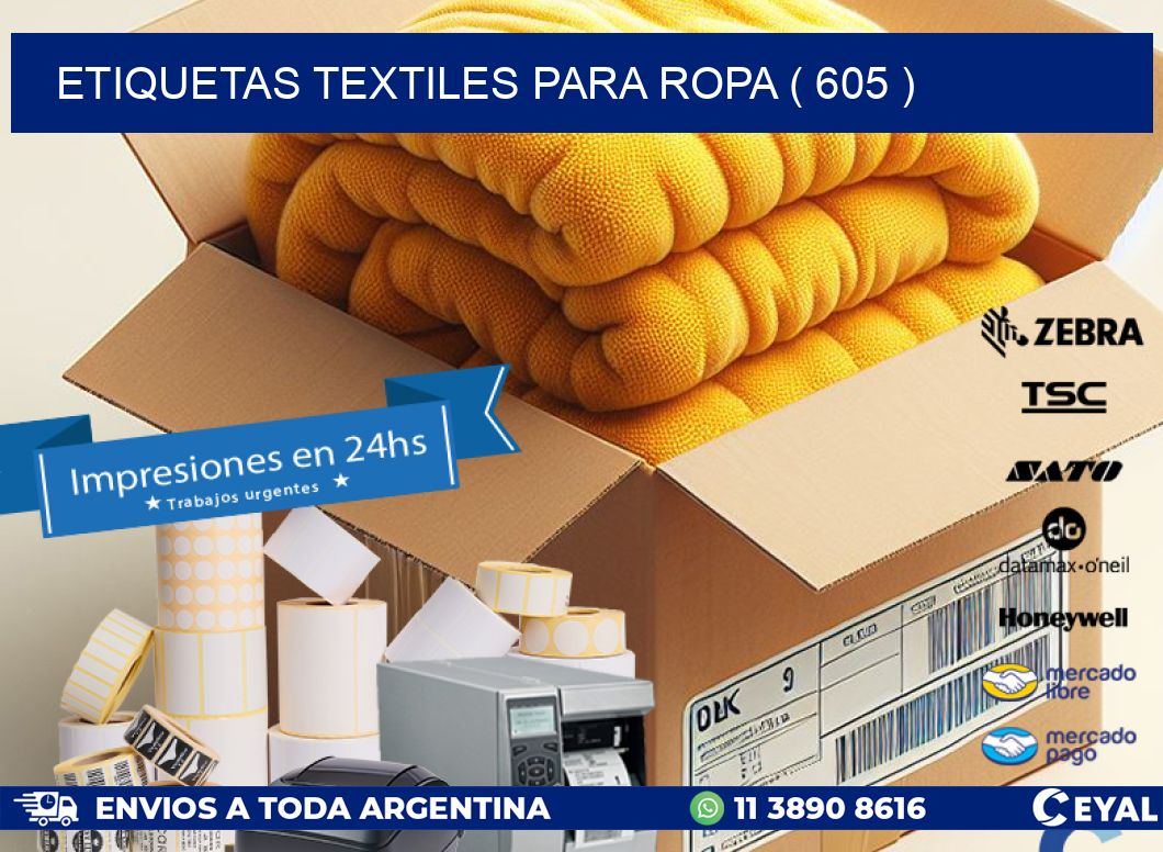 ETIQUETAS TEXTILES PARA ROPA ( 605 )
