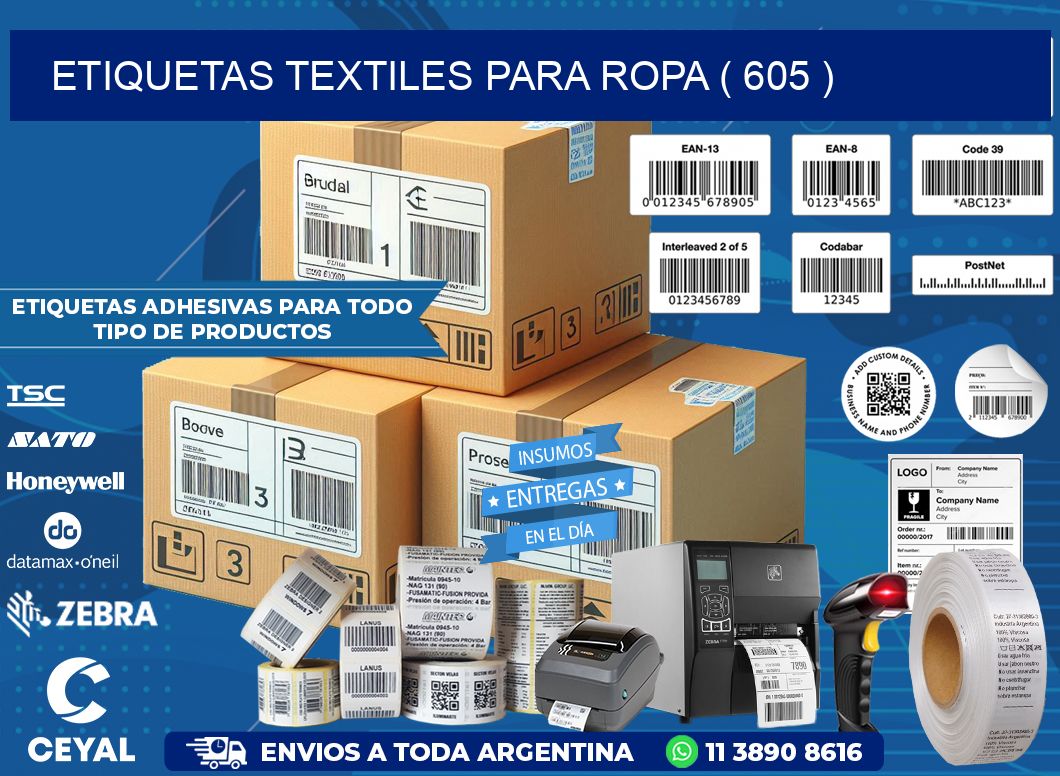 ETIQUETAS TEXTILES PARA ROPA ( 605 )