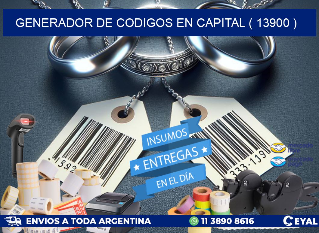 GENERADOR DE CODIGOS EN CAPITAL ( 13900 )