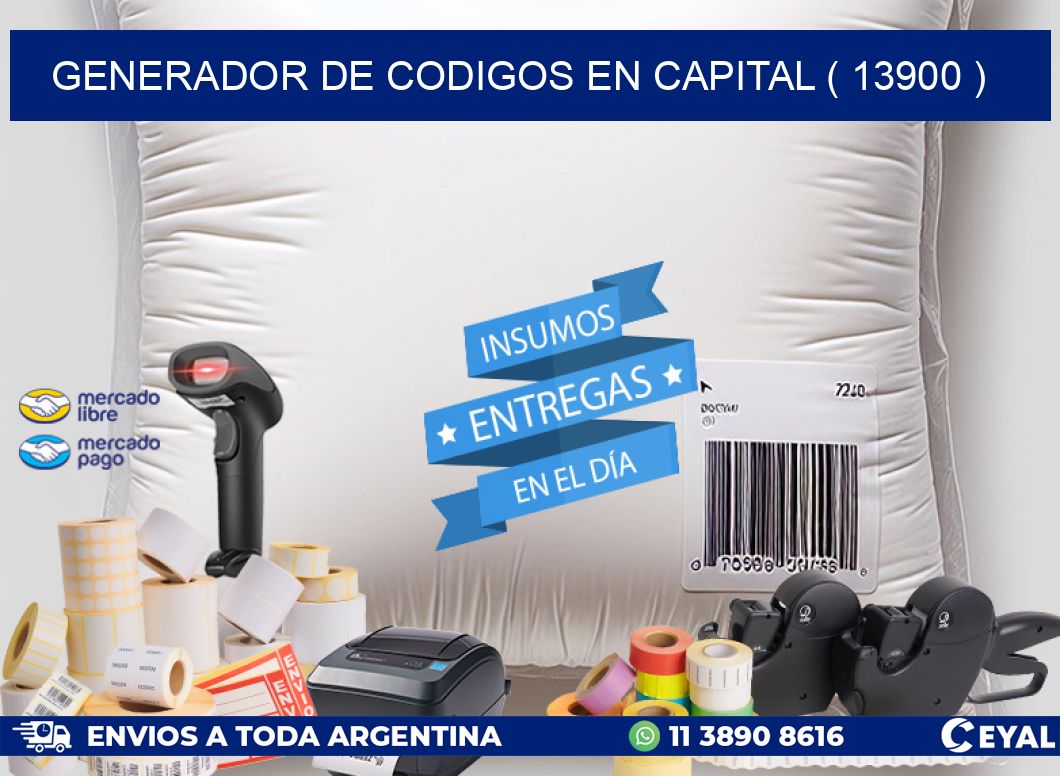GENERADOR DE CODIGOS EN CAPITAL ( 13900 )