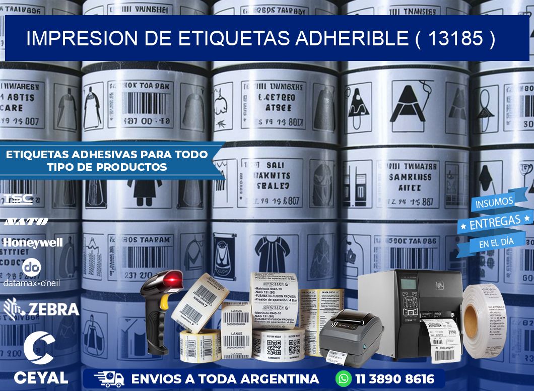 IMPRESION DE ETIQUETAS ADHERIBLE ( 13185 )