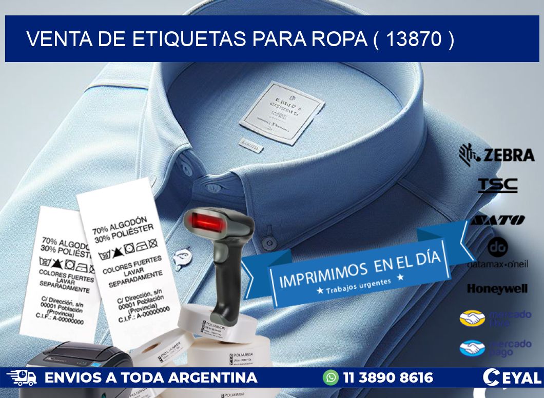VENTA DE ETIQUETAS PARA ROPA ( 13870 )