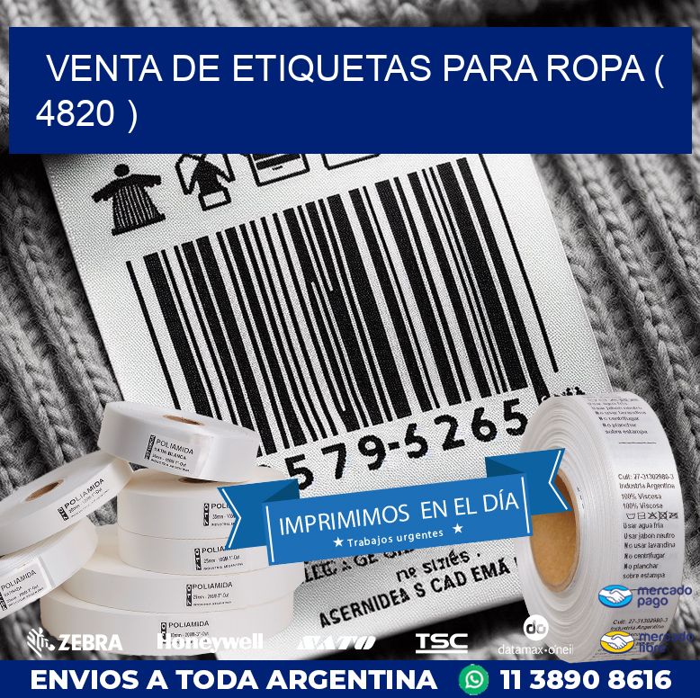 VENTA DE ETIQUETAS PARA ROPA ( 4820 )