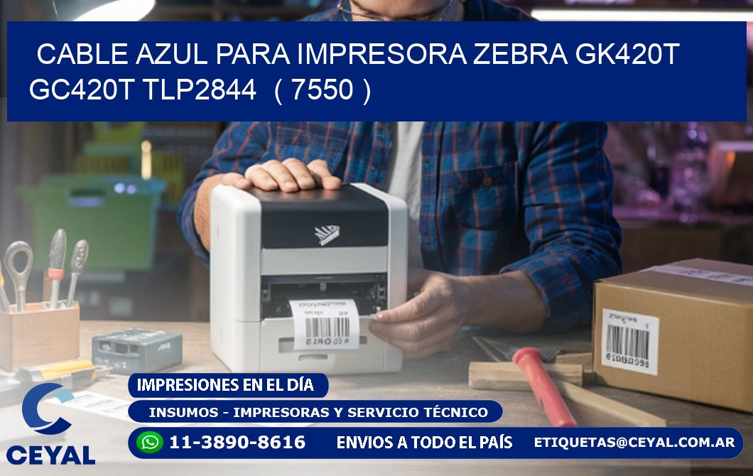 cable azul para impresora zebra GK420T GC420T TLP2844  ( 7550 )