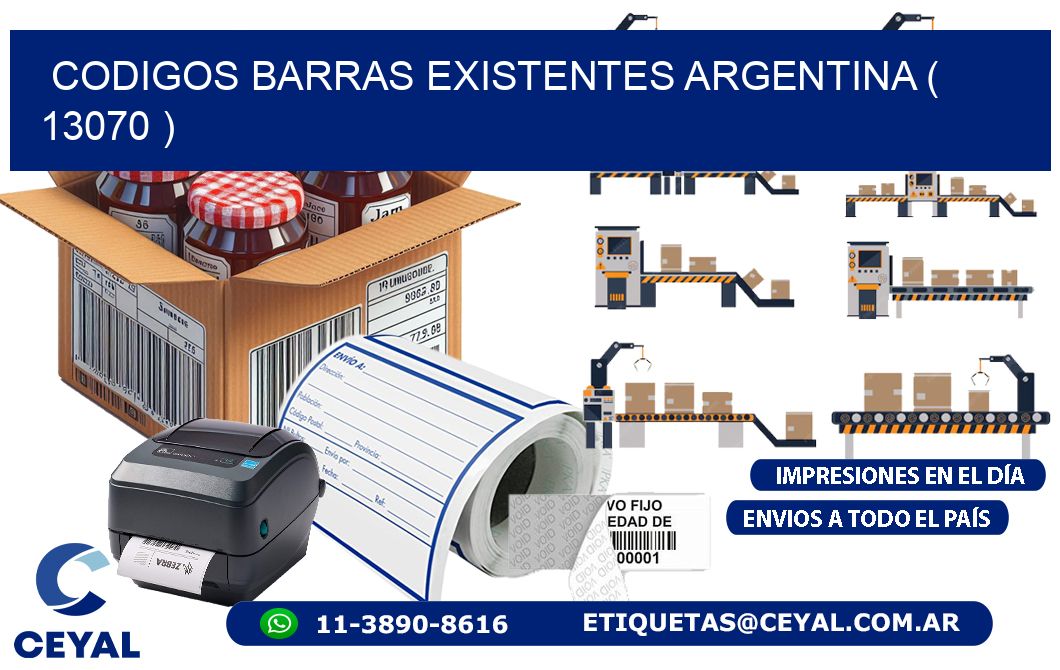 codigos barras existentes argentina ( 13070 )