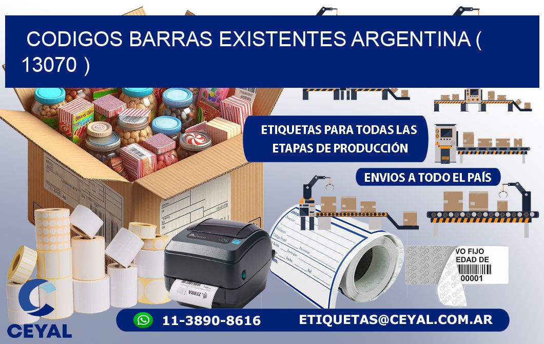 codigos barras existentes argentina ( 13070 )