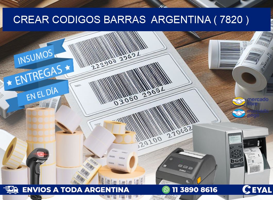 crear codigos barras  argentina ( 7820 )