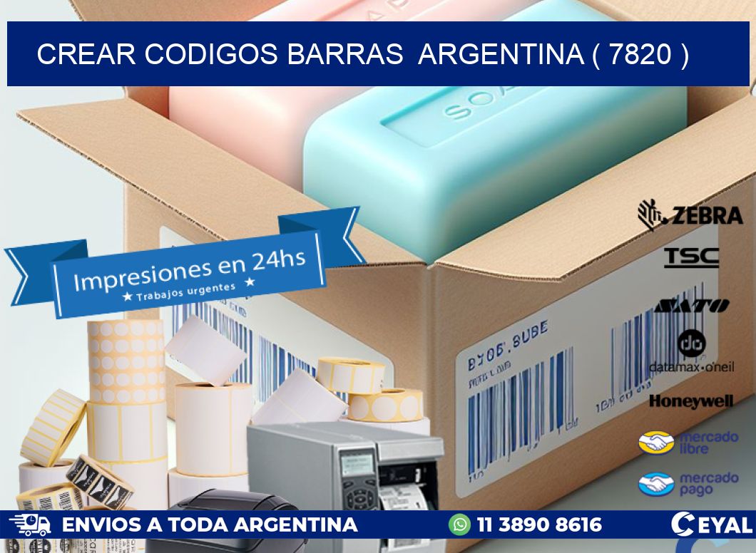 crear codigos barras  argentina ( 7820 )