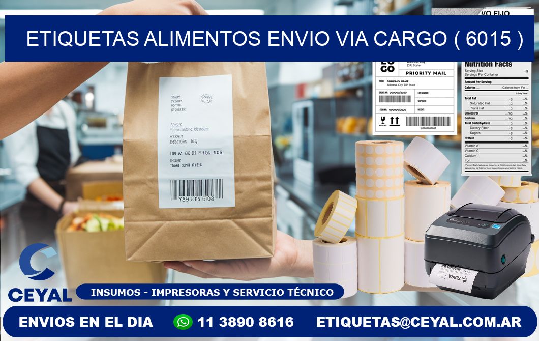 etiquetas alimentos envio via cargo ( 6015 )