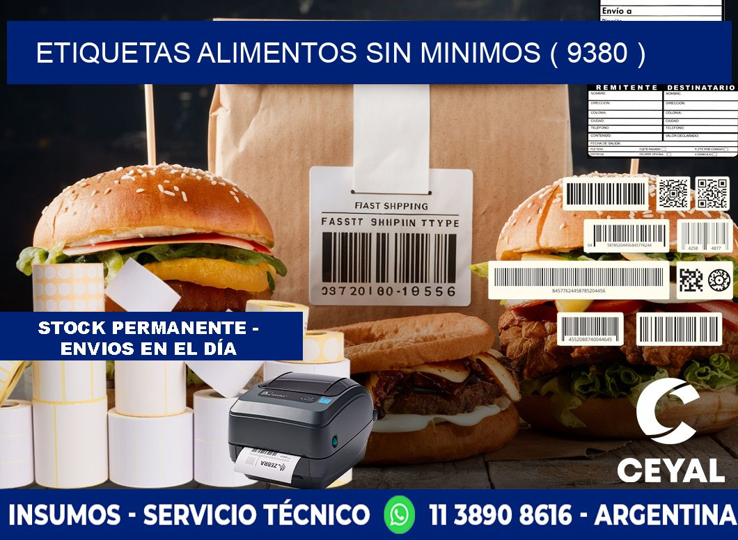 etiquetas alimentos sin minimos ( 9380 )