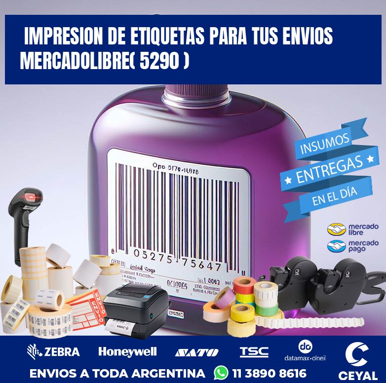 impresion de etiquetas para tus envios mercadolibre( 5290 )