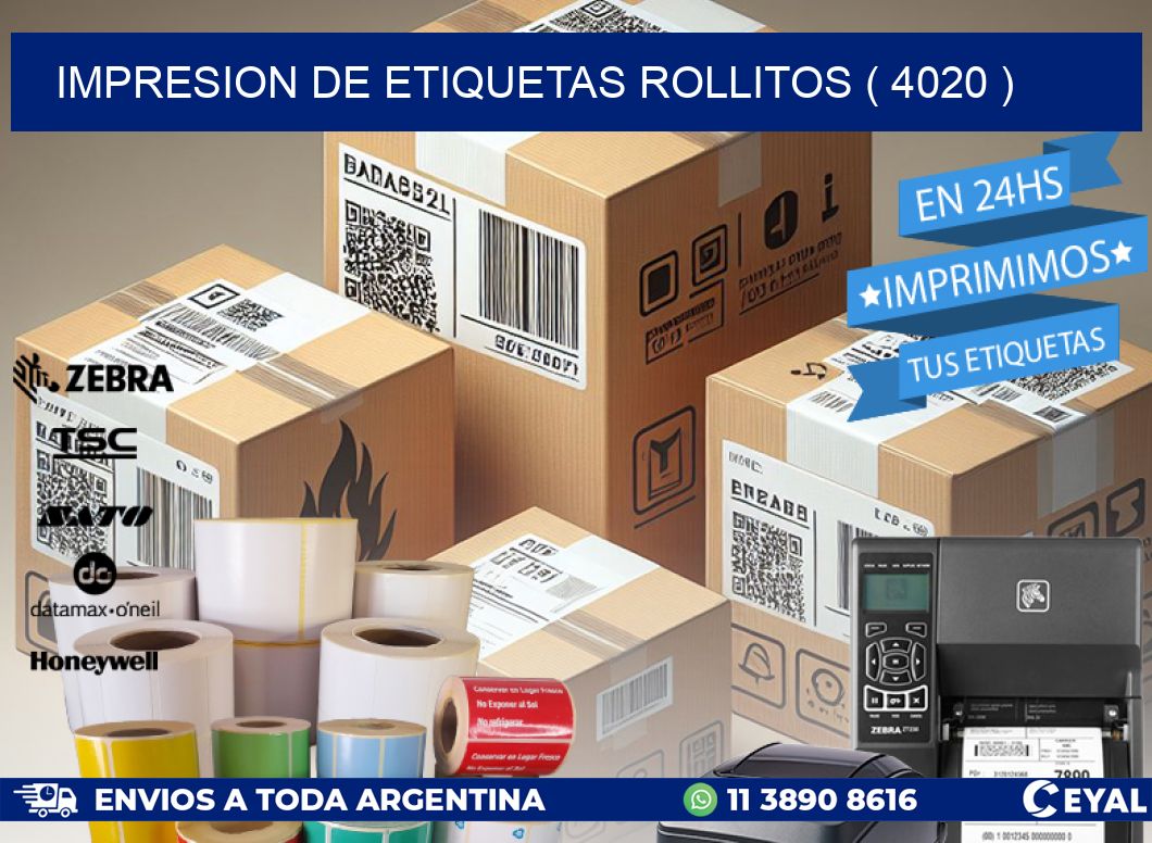 impresion de etiquetas rollitos ( 4020 )