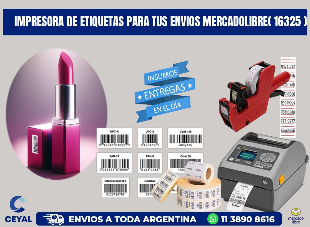 impresora de etiquetas para tus envios mercadolibre( 16325 )