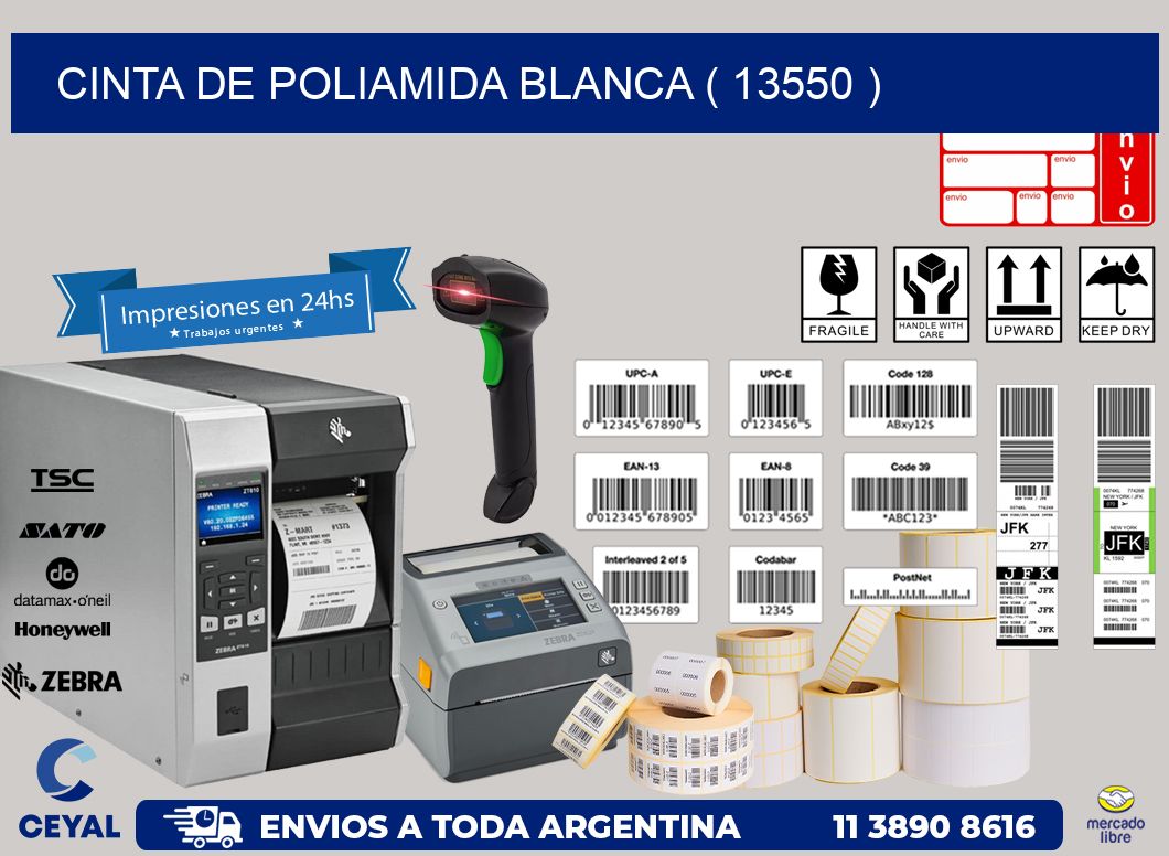 CINTA DE POLIAMIDA BLANCA ( 13550 )