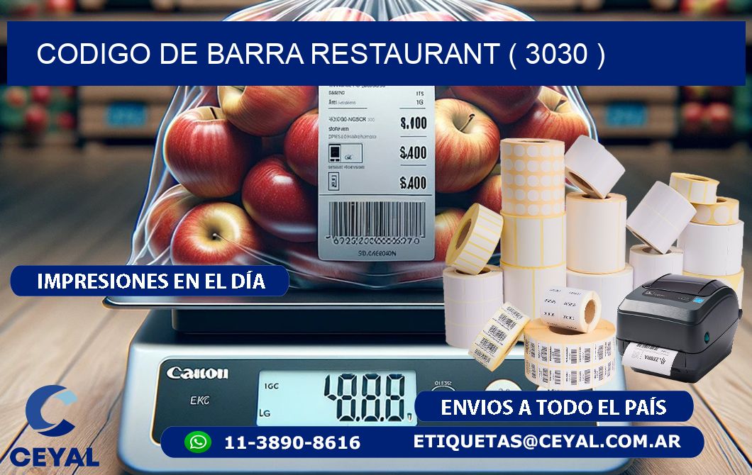 CODIGO DE BARRA RESTAURANT ( 3030 )